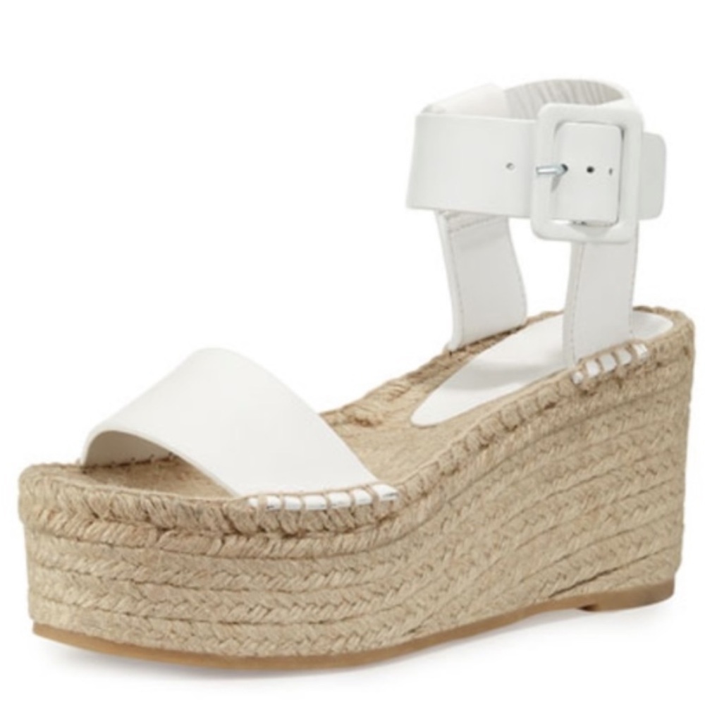 Vince Abby Leather Espadrille Sandal in White, Size 7